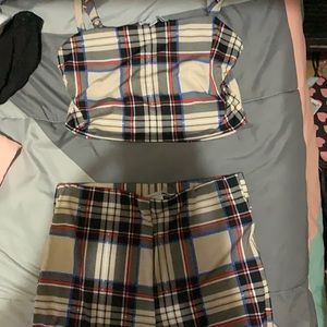 never worn, tank top and biker short set